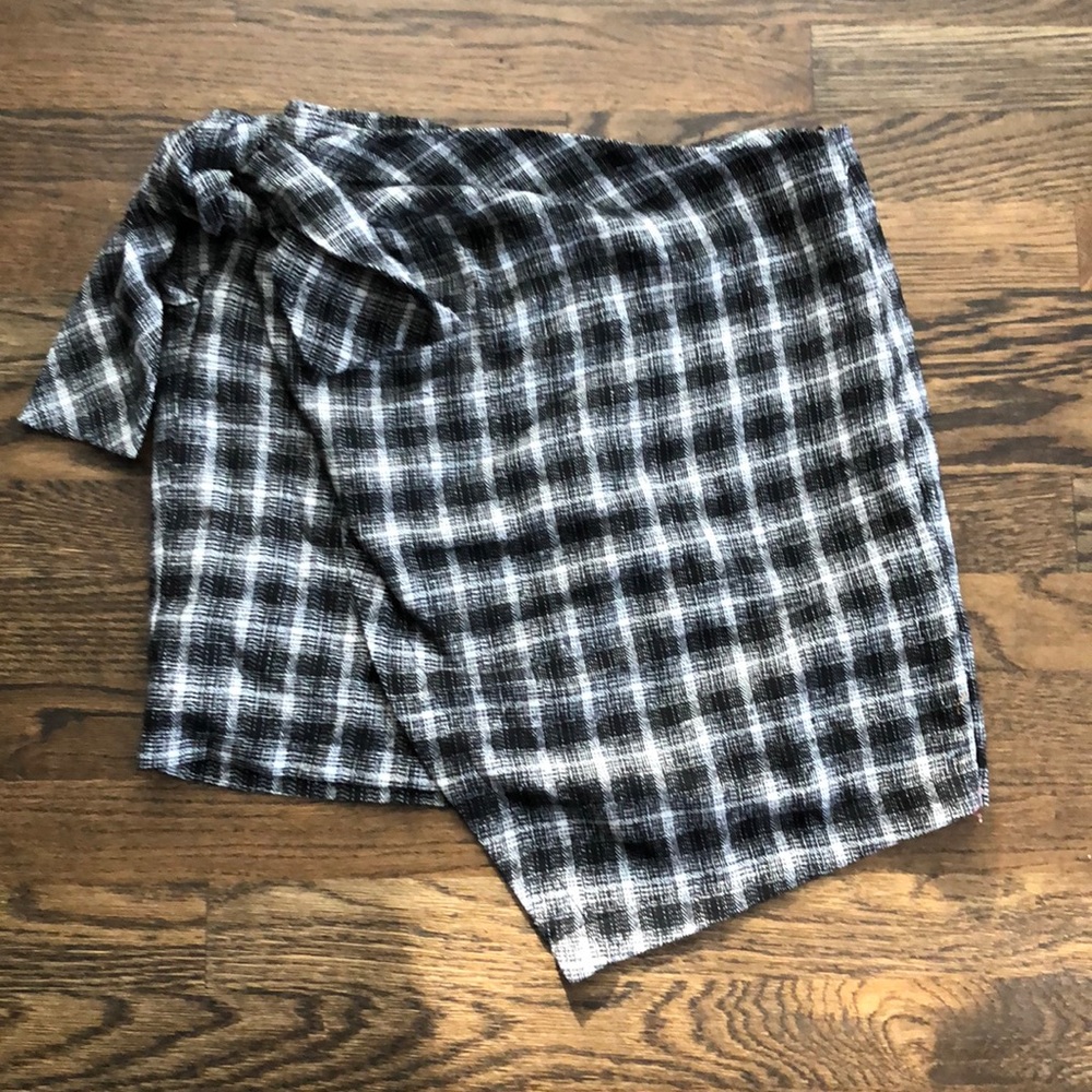 Flannel Wrap Mini Skirt NBW